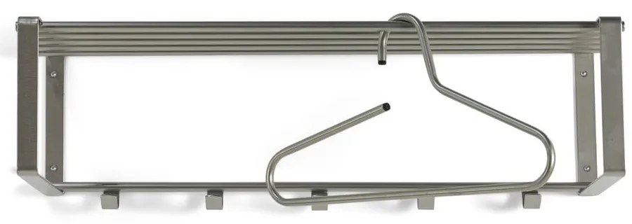 Ezüstszínű fém fali fogas polccal 70 cm Rex – Spinder Design