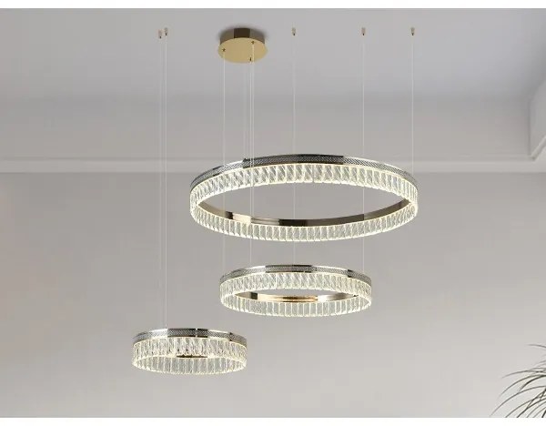 LED fényerőszabályozható kristálycsillár kábelen THALIA LED/120W/230V 3000-6000K + távirányító