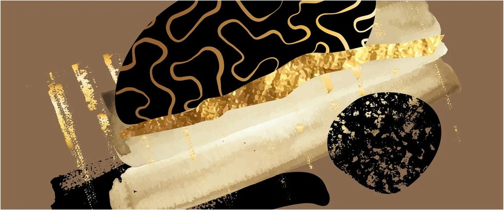 Kép - Absztrakció aranybarna N⁰3 (120x50 cm)