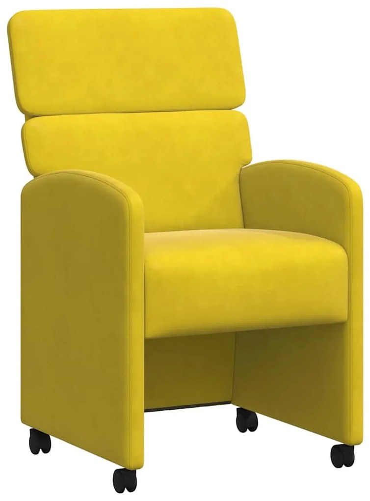 Kerekes Étkező Székek 2 pcs Sárga 58 x 65 x 98 cm Bársony