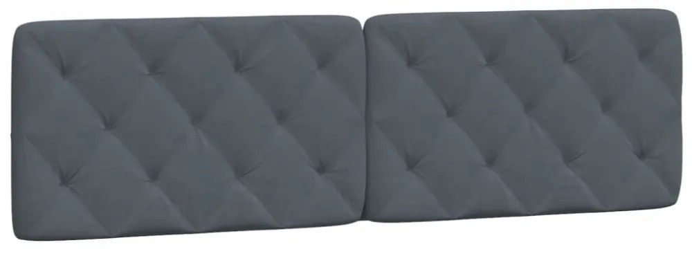 sötétszürke bársony ágykeret LED-ekkel matrac nélkül 180 x 200 cm