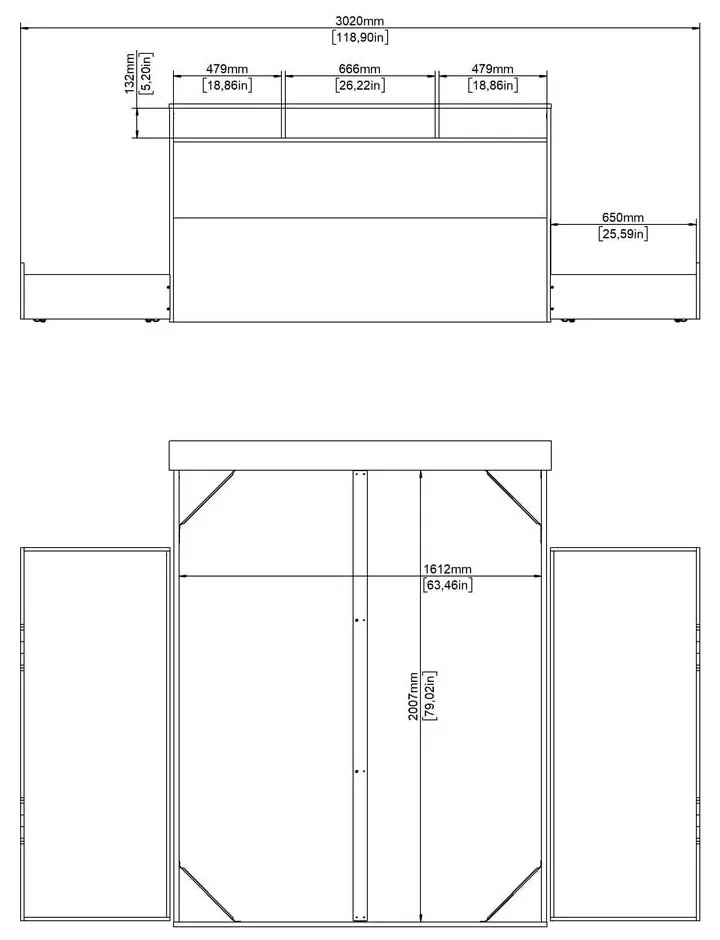 Natúr színű ágyneműtartós franciaágy ágyrács nélkül 160x200 cm tölgyfa dekorral Ikast – Tvilum