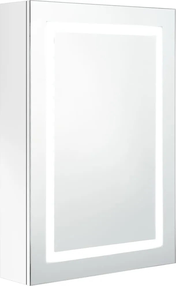 vidaXL fényes fehér LED-es tükrös fürdőszobaszekrény 50 x 13 x 70 cm