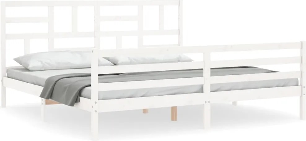 vidaXL tömör fa ágykeret fejtámlával 200 x 200 cm