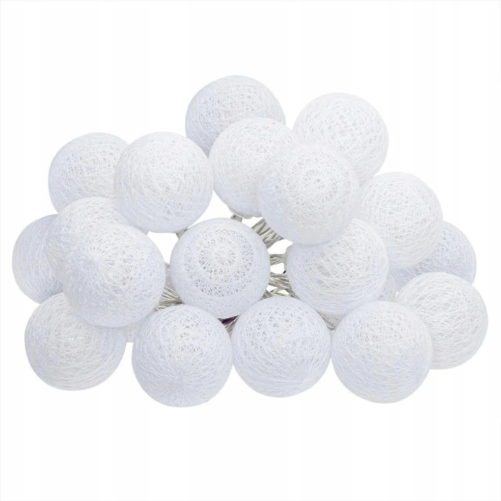 Girlanda cotton balls Led fehér