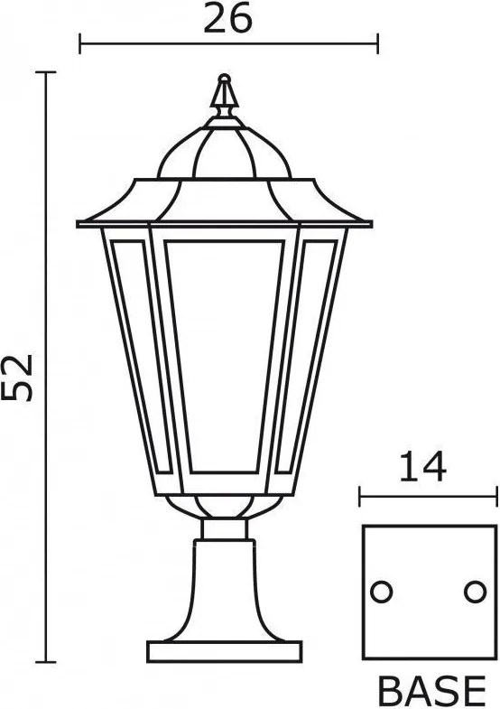 NOVOLUX 096L-G05X1A-02 Klasszikus Kültéri Állólámpa Fekete, Átlátszó E27 IP43