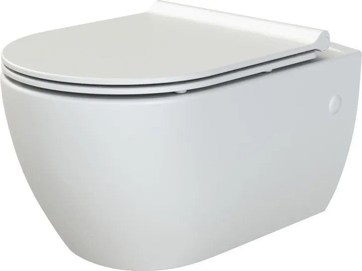 CeraStyle CITY fali WC - MATT FEHÉR- BEÉPÍTETT bidé funkcióval -rimless -perem nélküli - 53 cm