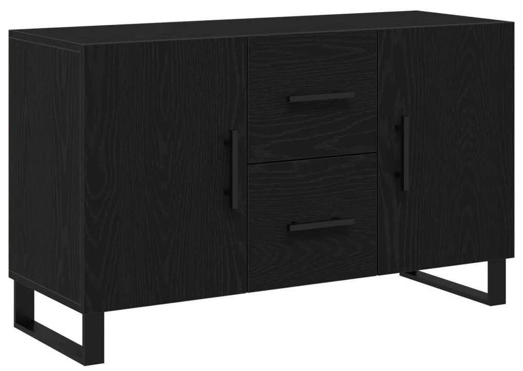Oldalaszekrény Fekete Tölgy 100x36x60 cm Mérnöki Fa