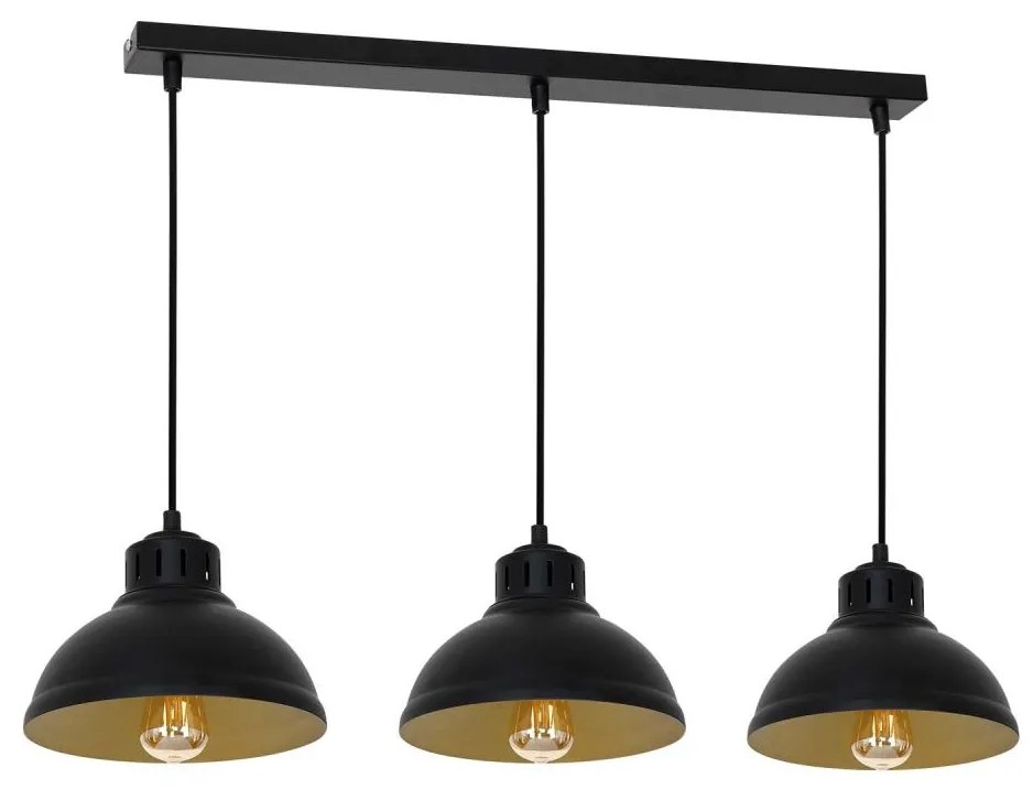 Csillár zsinóron SVEN 3xE27/15W/230V fekete/arany
