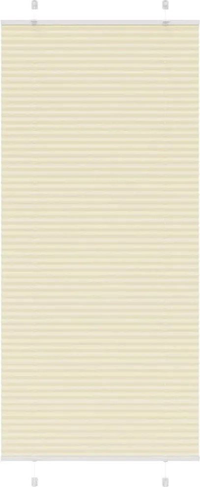 vidaXL pliszírozott redőny krém 90x200 cm szövetszélesség 89,4 cm