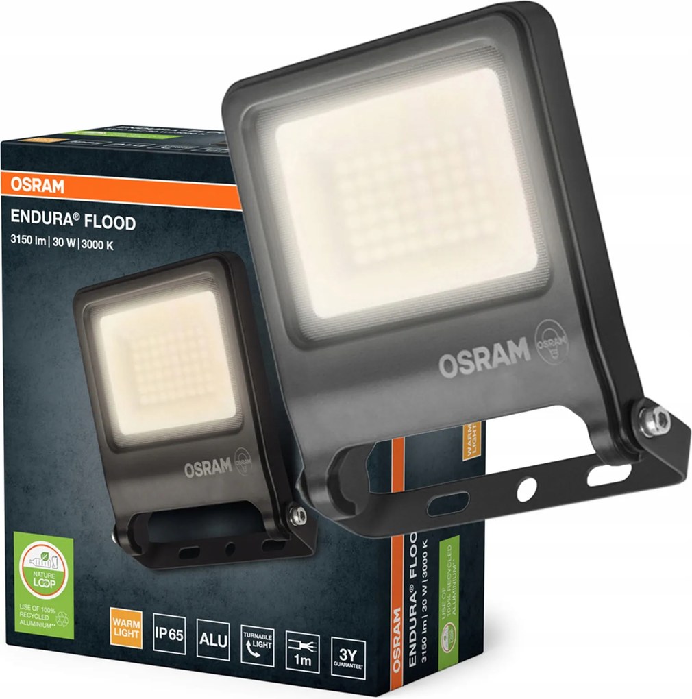 Led Reflektor Kültéri Led reflektor 30W 3000lm 3000K Szürke IP65 Endura