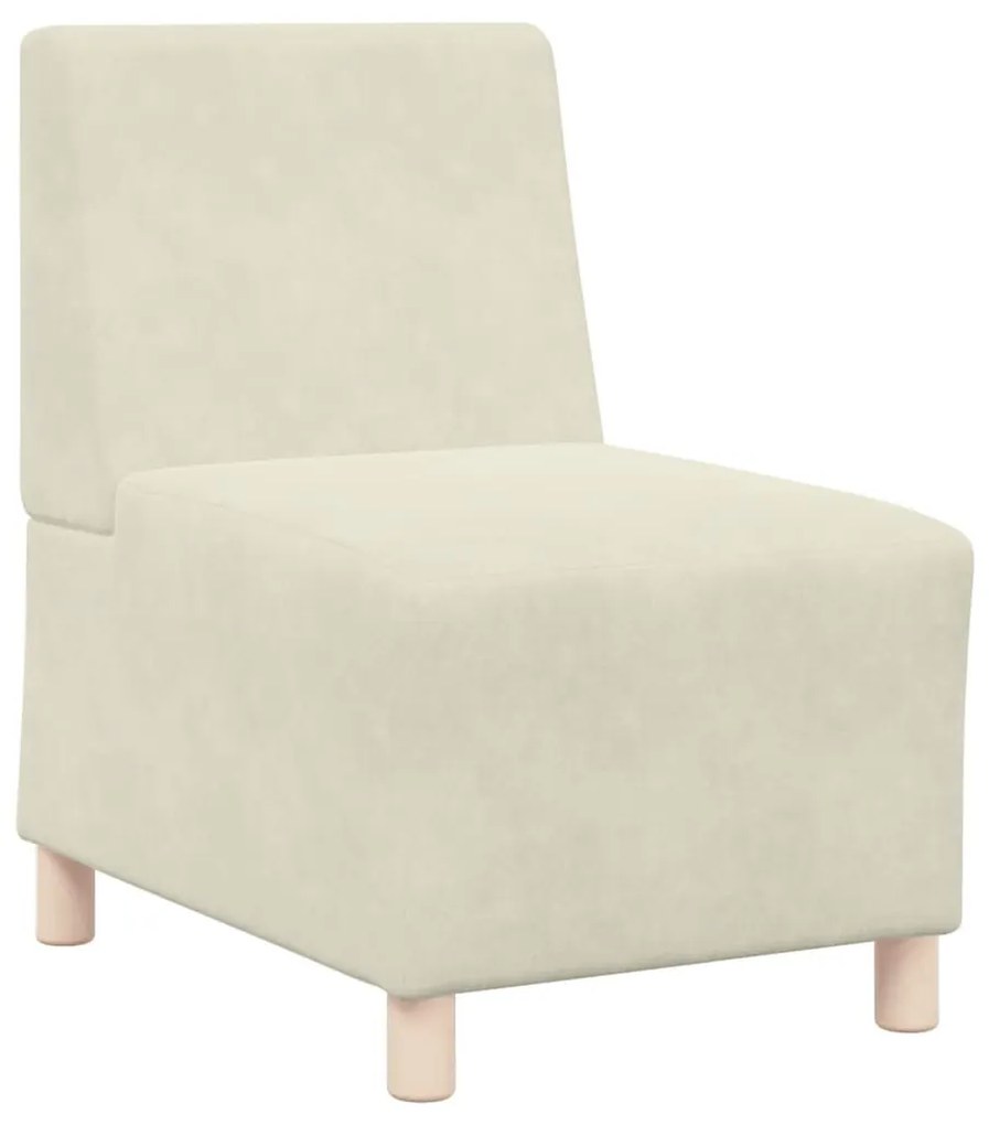 moduláris kanapéegység karfa nélkül, krémszínű bársonyból 55 cm