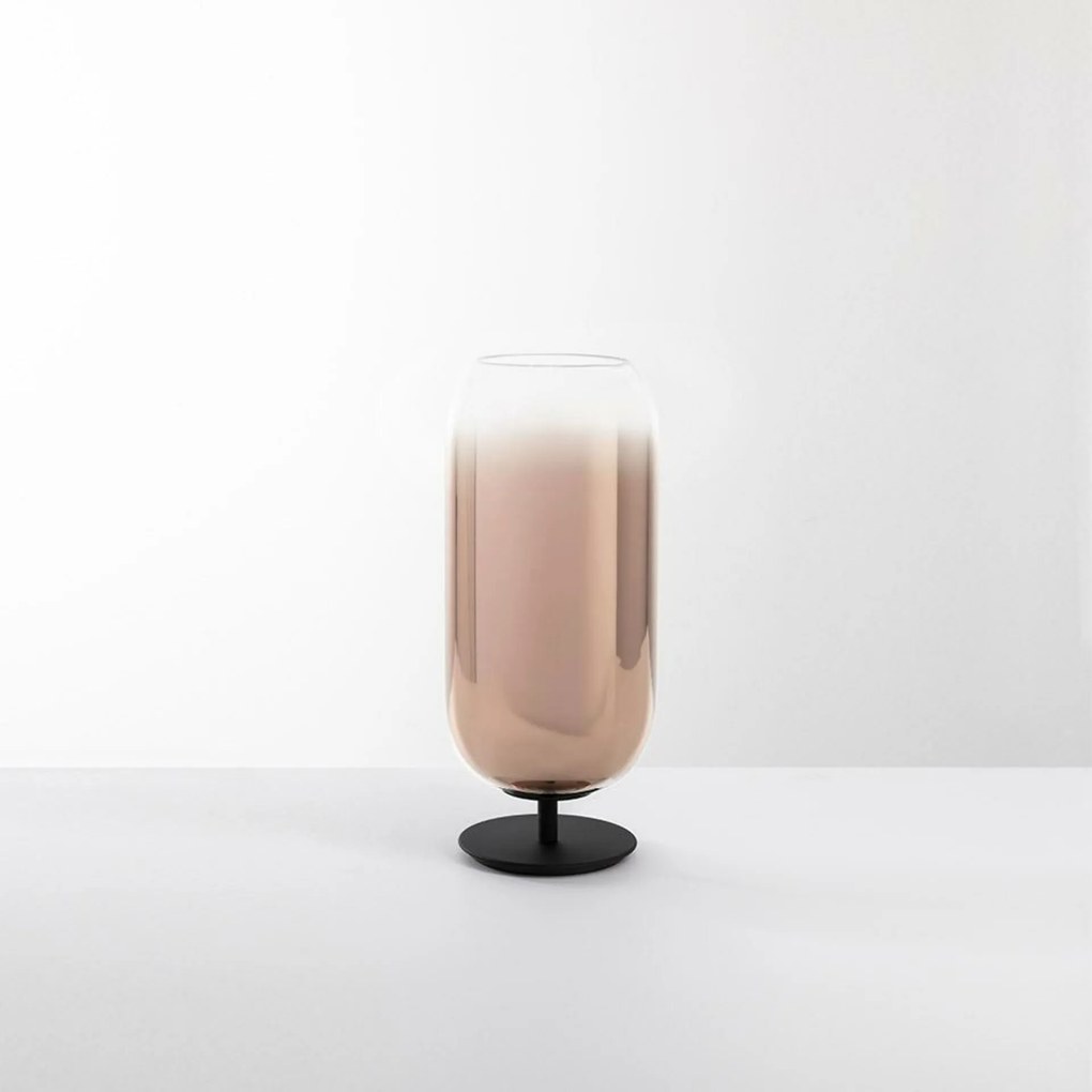 Artemide Gople Mini asztali lámpa fekete/réz, fúvott üveg, 34 cm, E14