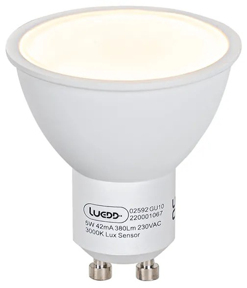 5 db GU10 LED lámpa fény-sötétség érzékelő 5W 380 lm 3000K