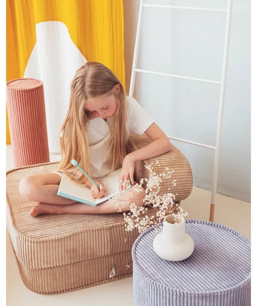 Kék kordbársony gyerek puff – Wigiwama