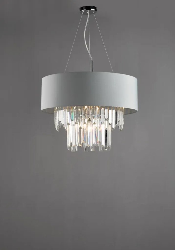 DAR LIGHTING HAL0639 HALLE Kristály Függesztett Lámpa Szürke G9 IP20