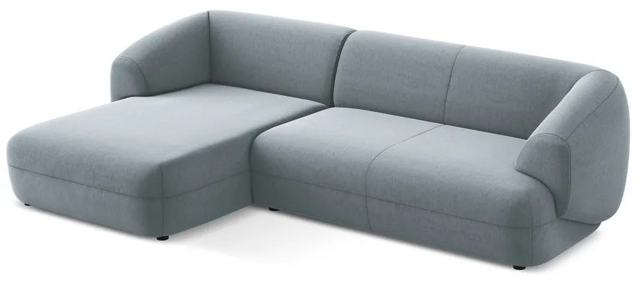 Világoskék bársony sarokkanapé (bal oldali) Moana – Makamii