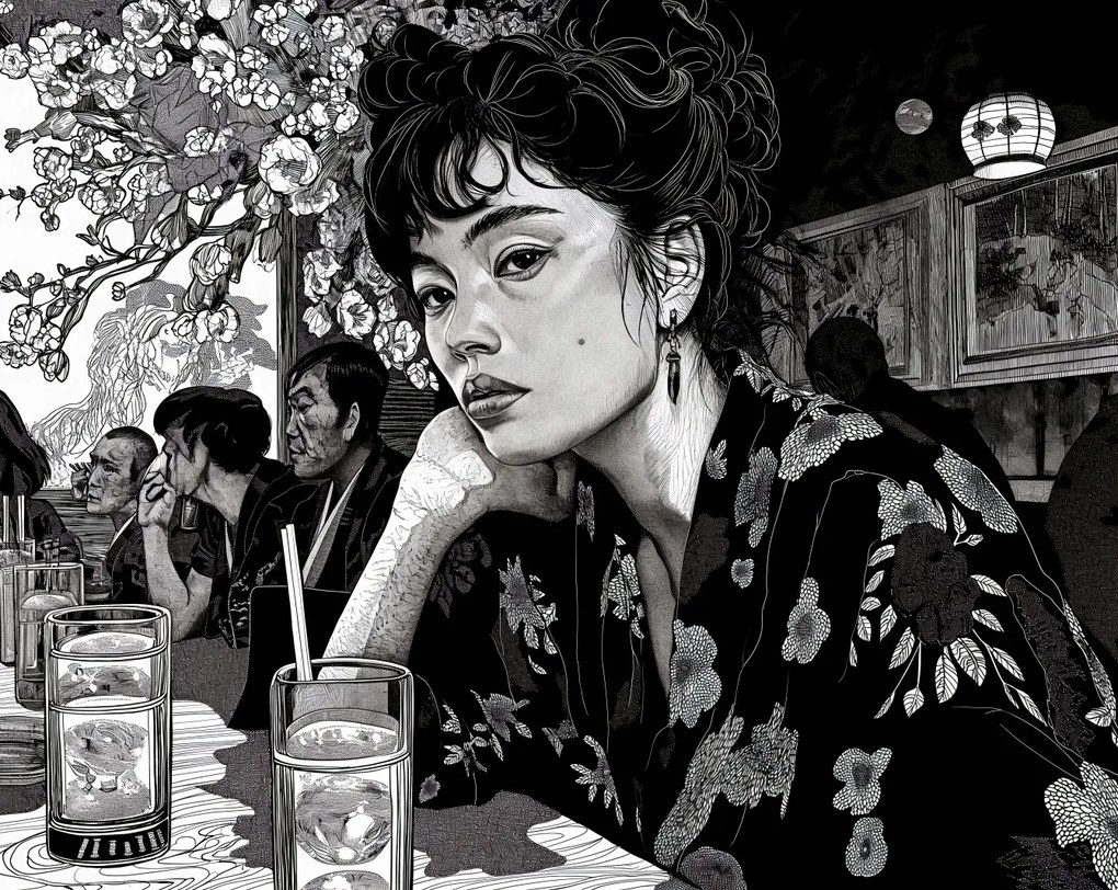 Poszter 76x60,5cm Fekete Kimono