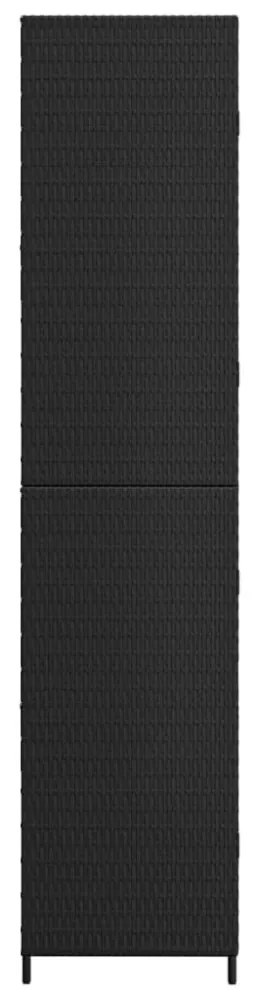 fekete polyrattan kerti tárolószekrény 59 x 40 x 180 cm