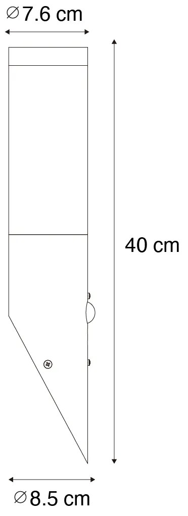 Modern kültéri fali lámpa fekete mozgásérzékelővel IP44 - Rox