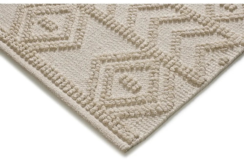 Krémszínű mosható kézi szövésű újrahasznosított pamut szőnyeg 160x230 cm Pamuk – Universal