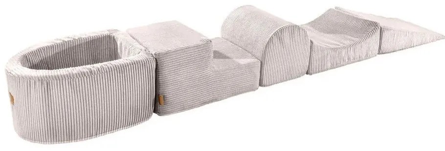 Krémszínű kordbársony habszivacs játszótér 5 db-os magasság 30 cm 250x45 cm Montessori – Meowbaby