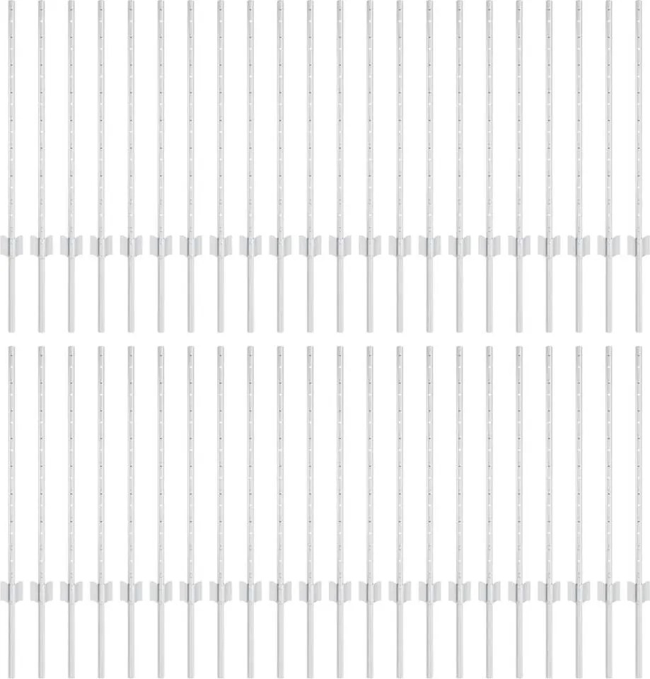 vidaXL Kerítésoszlop 44 pcs Ezüst 120 cm Acél