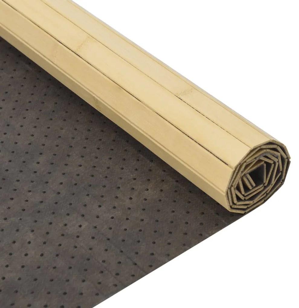 négyszögletű világos természetes bambusz szőnyeg 100 x 300 cm