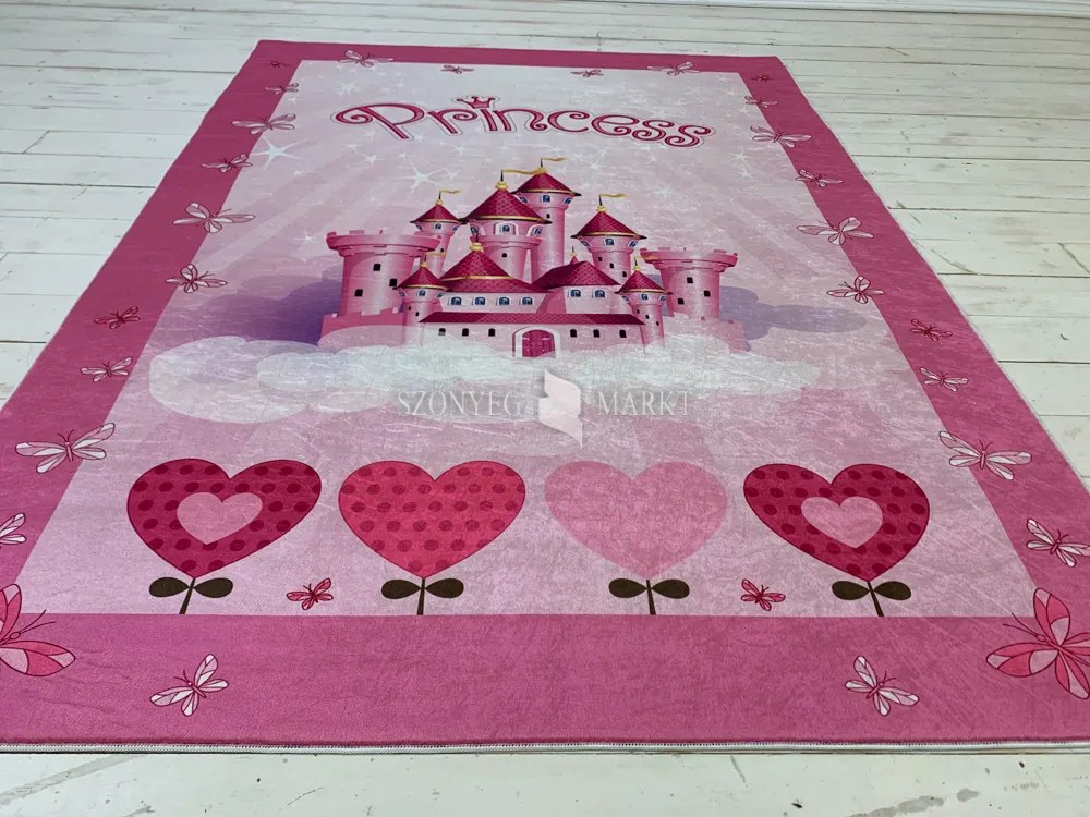 Princess kastély mintás gyerekszőnyeg 70x140 cm