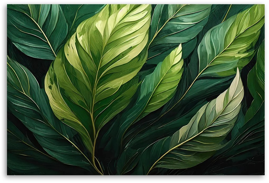 Gario Vászonkép Zöld levelek Méret: 120 x 80 cm