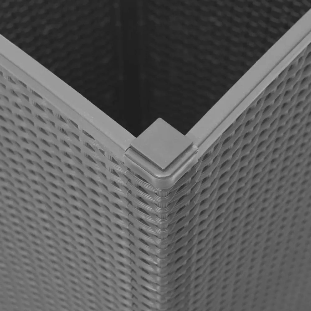 2 db világosszürke polipropilén kerti virágláda 32,5x32,5x57 cm
