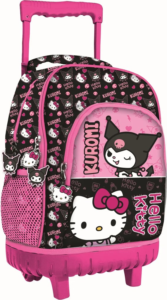 Hello Kitty & Kuromi prémium gurulós iskolatáska, táska 44 cm