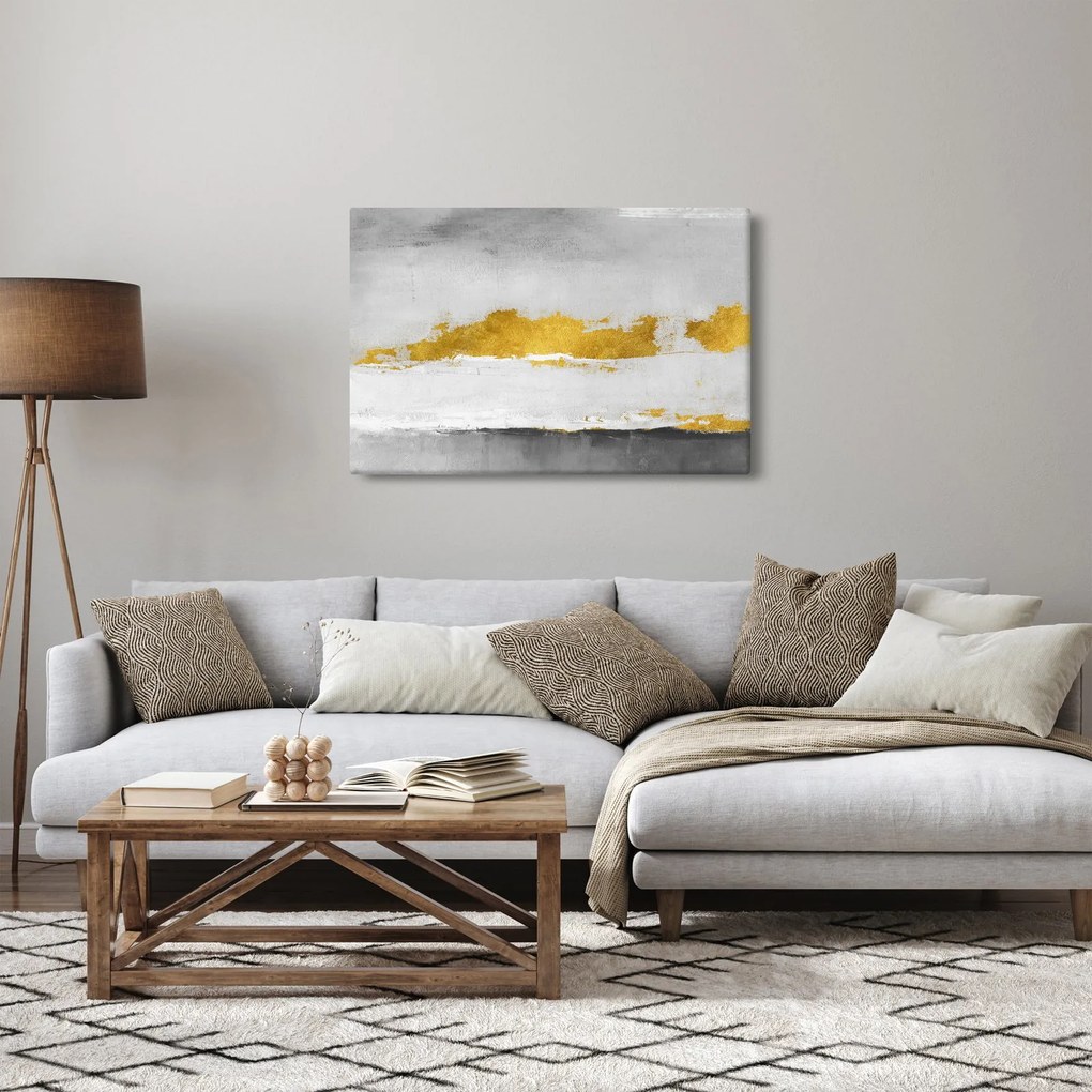 Kép - Arany és szürke vonások (90x60 cm)