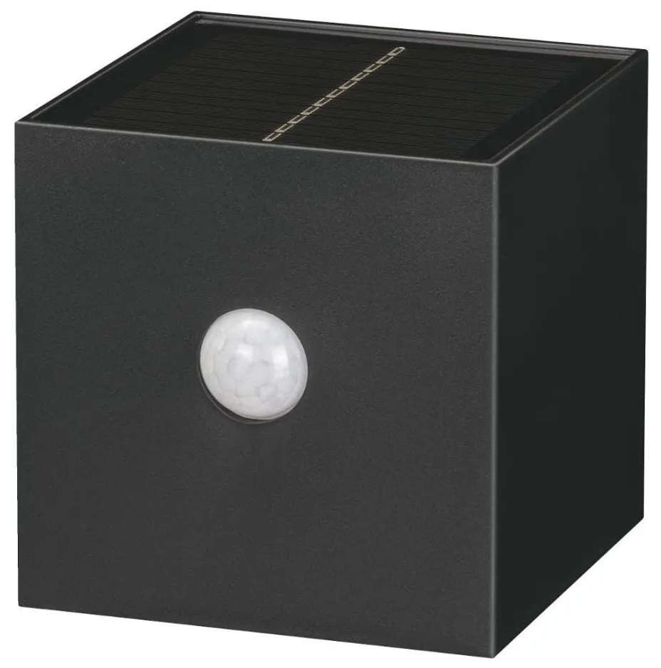 Retlux-LED napelemes fali lámpa érzékelővel LED/1W/3,7V 1200 mAh IP44 fekete