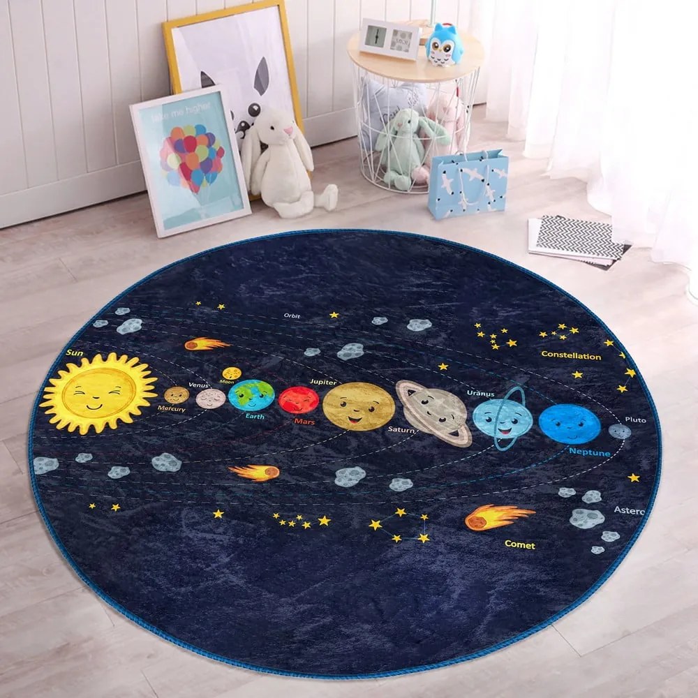 Sötétkék gyerek szőnyeg ø 100 cm Comfort – Mila Home