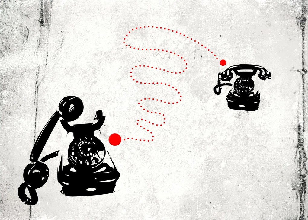 Kép - Telefon rajza Banksy stílusában (70x50 cm)
