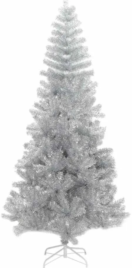 Mű karácsonyfák LED -es lámpákkal Ezüst 180 cm PET