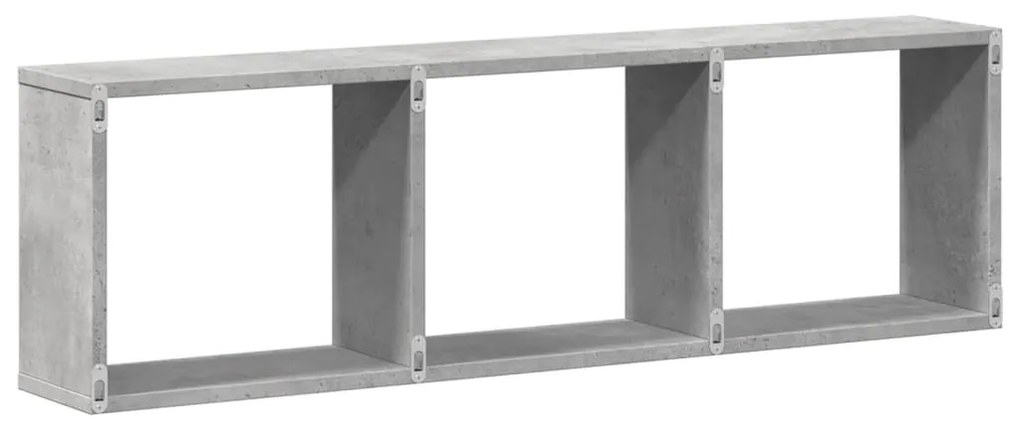 betonszürke szerelt fa faliszekrény 100 x 16 x 30 cm