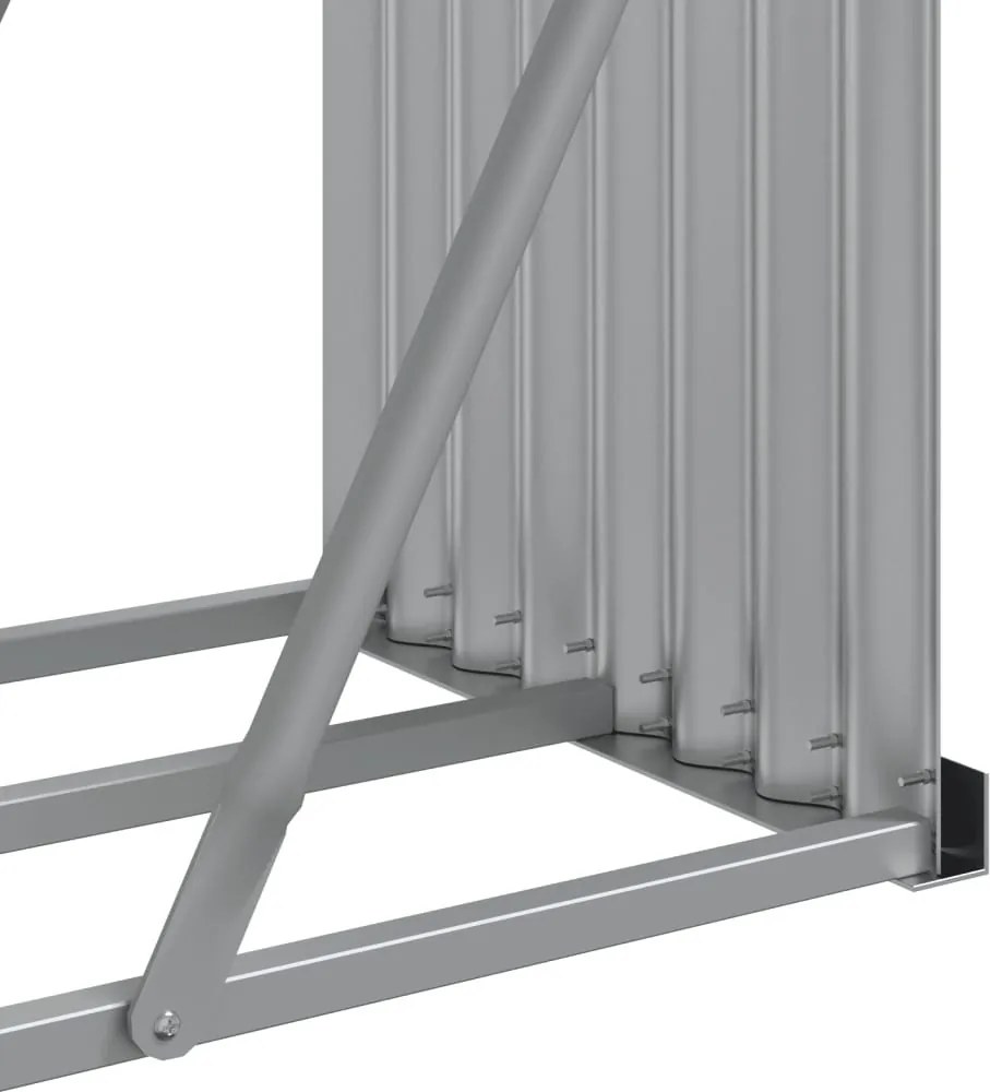 ezüstszínű horganyzott acél rönktartó 300 x 45 x 100 cm