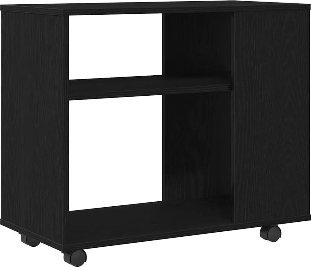 vidaXL fekete tölgyfa kisasztal 70 x 35 x 60 cm