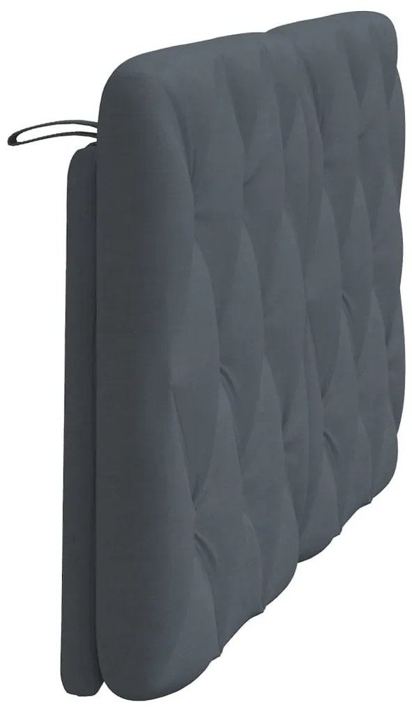 sötétszürke bársony fejtámla párna 120 cm