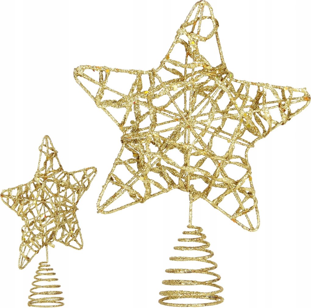 Csillag Karácsonyfadísz Csillag Törhetetlen Arany Karácsonyi Dekoráció 27 cm