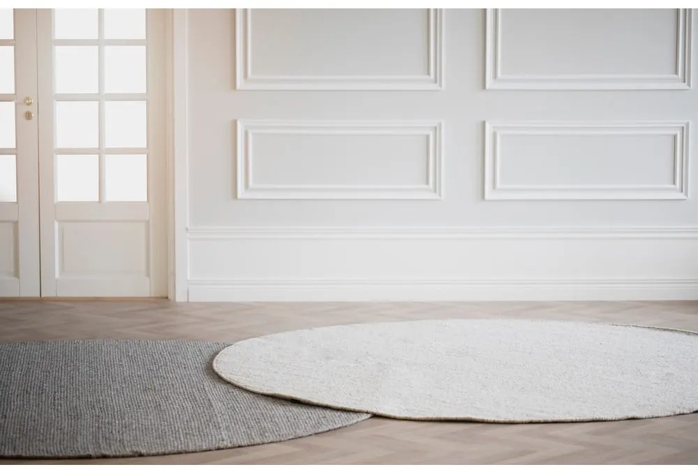 Szürke kerek gyapjú szőnyeg ø 250 cm Auckland - Rowico
