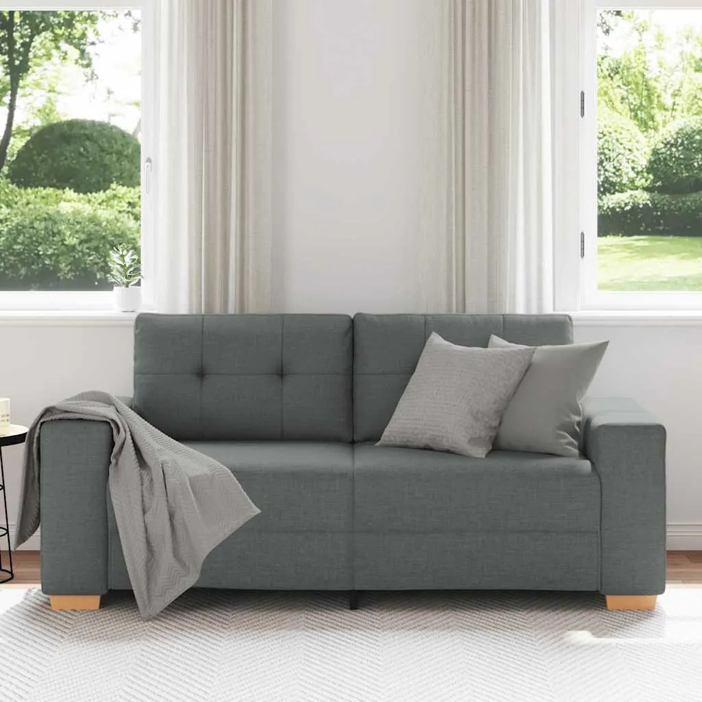 sötétszürke szövet loveseat kanapé 140 cm
