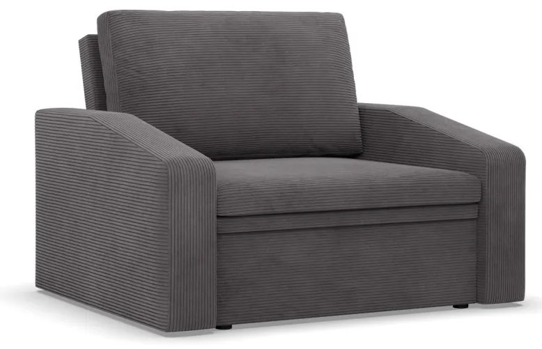 Vertico fekvőfotel, 90 cm széles, kordbársony, szürke