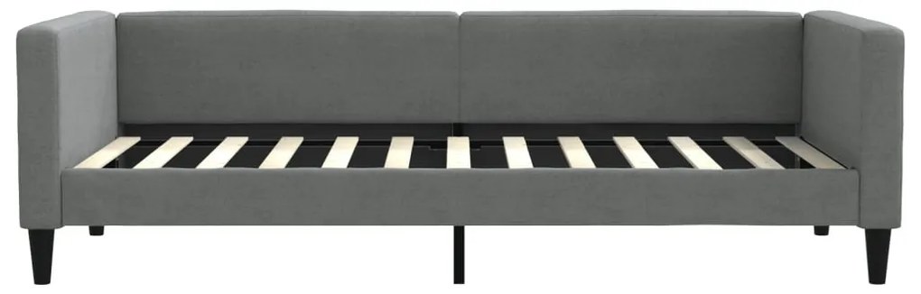 sötétszürke kihúzható szövet heverő fiókokkal 90 x 200 cm