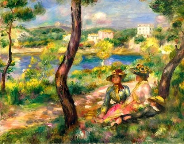 Renoir-Women and Little Boy üvegkép, falikép