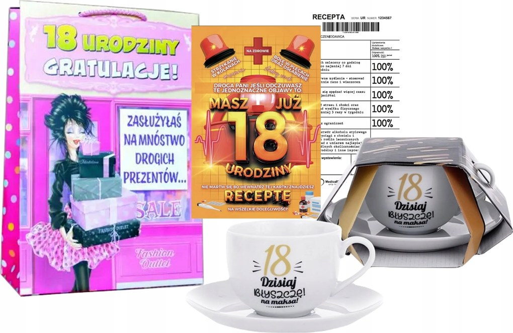 Emlék Bögre Tasak és Kívánságok, Ajándék 18. Születésnapra Lányának