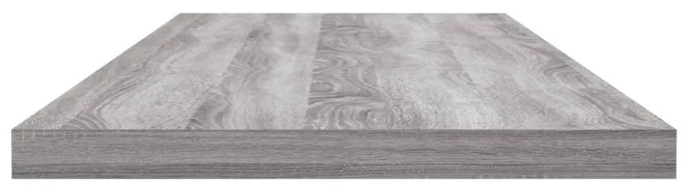 4 db szürke sonoma színű szerelt fa fali polc 80 x 20 x 1,5 cm