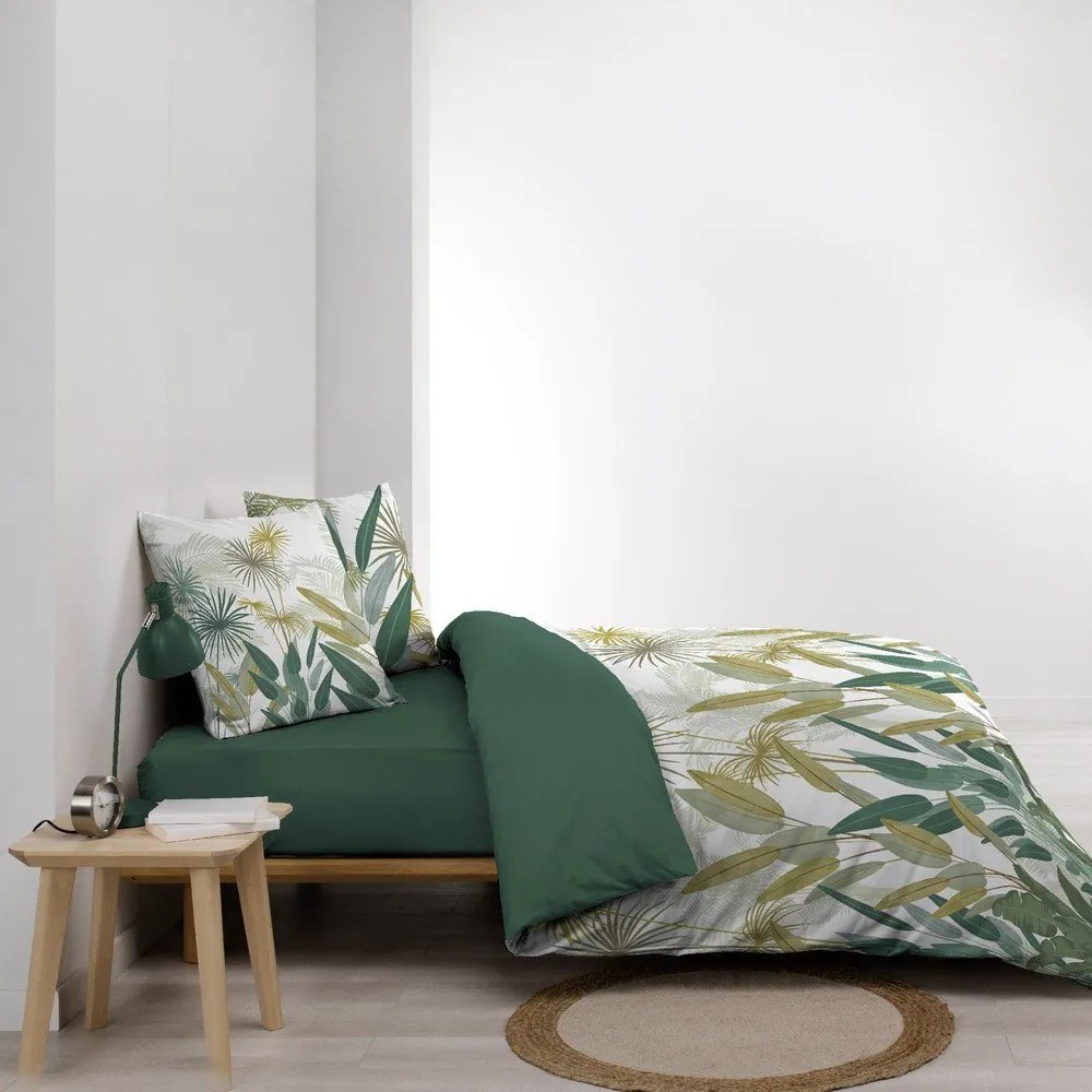 Fehér-zöld kétszemélyes-hosszabbított pamut ágyneműhuzat 240x220 cm Otika – douceur d'intérieur